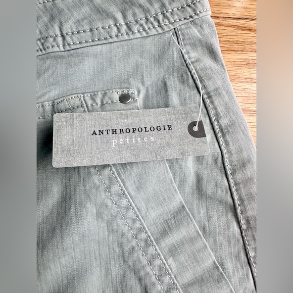 NWT By Anthropologie Utility Barrel Leg Pants Light Blue 0 Petite - Picture 5 of 7